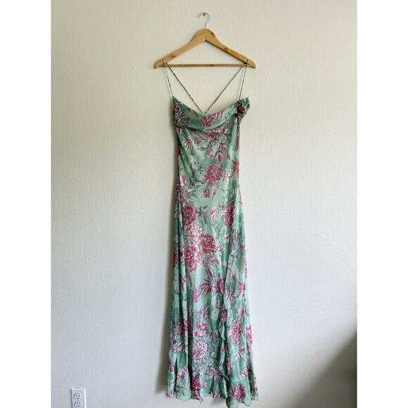Zara Chiffon Floral Maxi Dress Blogger Fav Wedding Guest Size XL - Picture 3 of 11